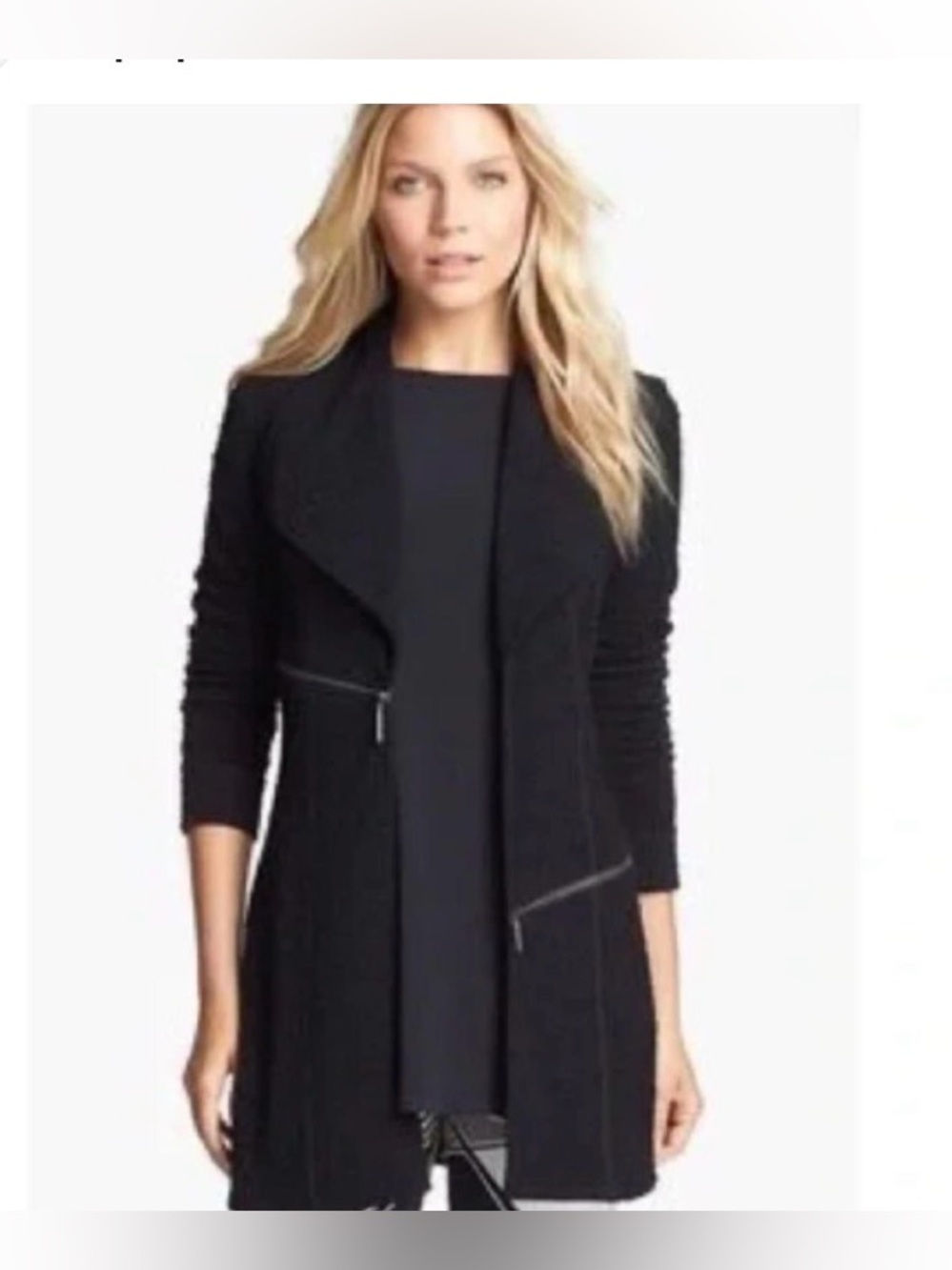 Eva Varro Barcelona Pebble Textured Knit Open Jacket